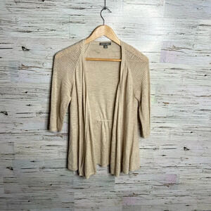 Roz & Ali cardigan sweater tan size small